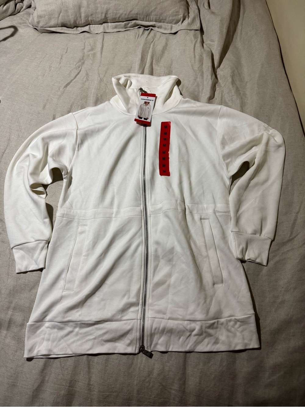 Converse Women’s Full Zip Jacket White Size M Nwt